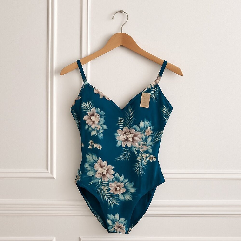 New Azura Australia Mexicali Floral Underwire Minimizer Swimsuit Dd-E Cup Nwt